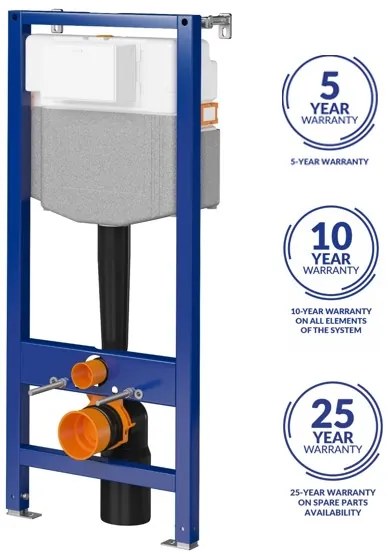 Cersanit Mille, System50 MECH süllyesztett keret + Mille Plus CleanOn fali WC csésze + fekete MOVI II gomb, S701-756