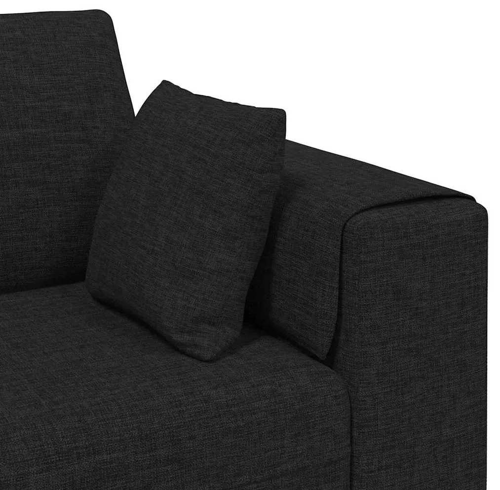 Szövet kanapé párnával 3 pcs Fekete 208 cm szövet