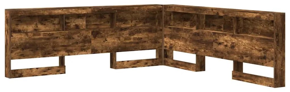 Tároló fejtámla polcokkal Füstölt tölgy 200 cm Faanyag