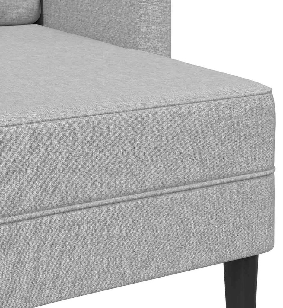felhőszürke anyagból 2 üléses kanapé L-alakú kanapéval 125 cm