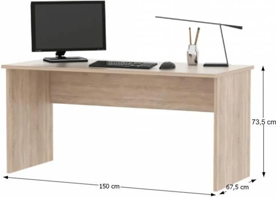 Irodai összeállítás, sonoma tölgyfa/fehér, JOHAN 2 NEW