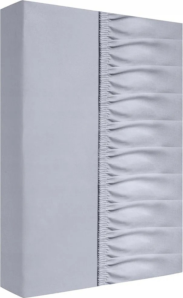 Szatén gumis lepedő 220x200 ezüst matracra 25 cm-ig