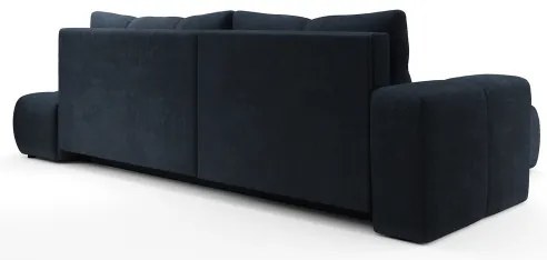 ALMADA kinyitható L-alakú kárpitozott sarokkanapé tárolóval, balos, kék
