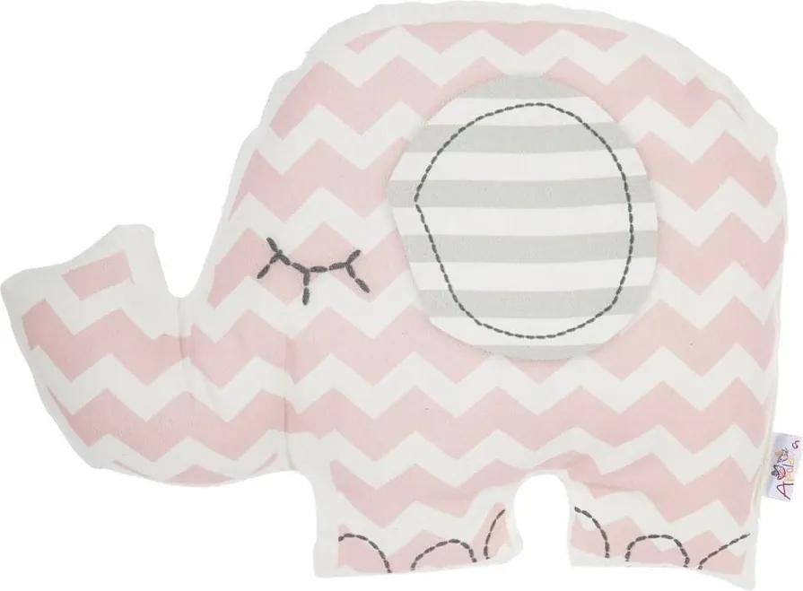 Pillow Toy Elephant rózsaszín pamut keverék gyerekpárna, 34 x 24 cm - Mike & Co. NEW YORK