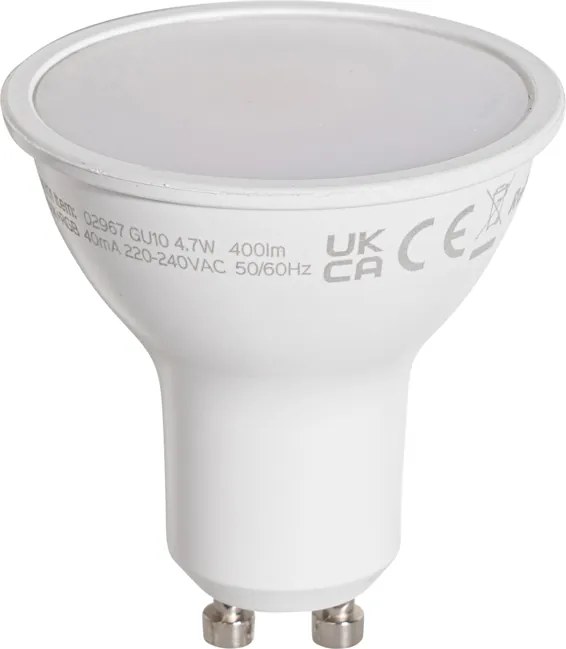 5 darabos GU10 50 mm-es átlátszó LED izzó készlet 4,7W 400 lm 2200-2400K