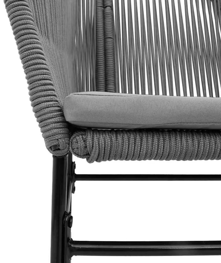 9 részes szürke polyrattan üveg kerti étkezőgarnitúra párnával