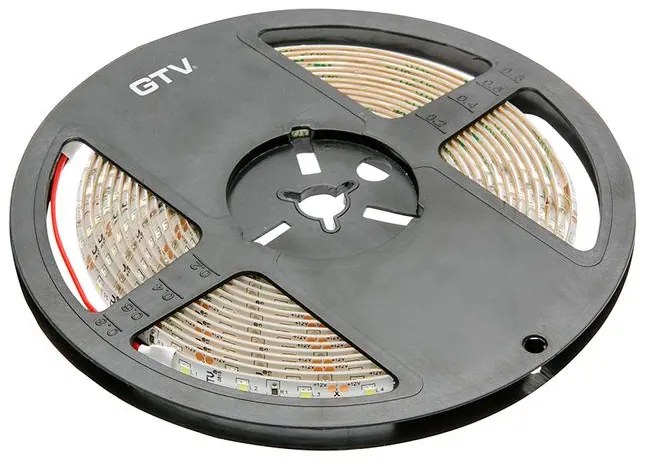 LED szalag 2835, 600 LED/5 fm, meleg fehér, 12W/fm, 60W/5fm , 10mm , 5fm/tekercs, 12V, IP20, 1600lm/m