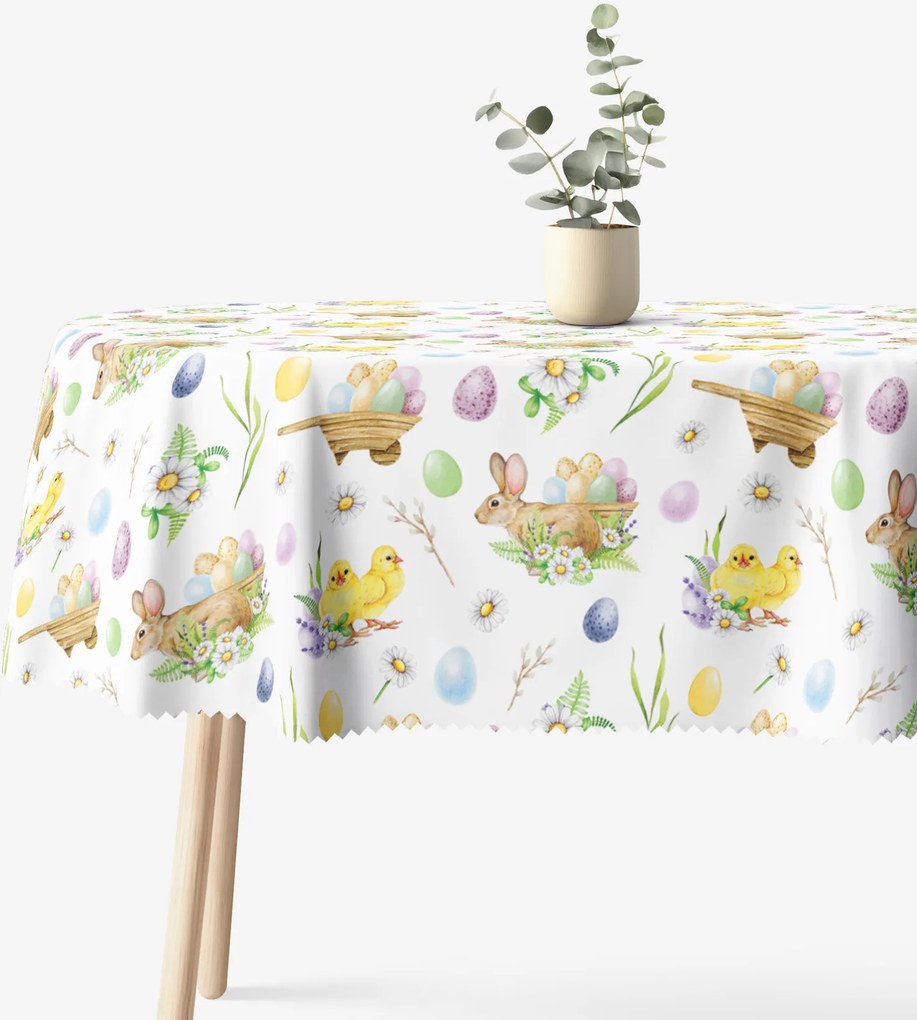 Goldea húsvéti ovális teflonos terítő - húsvéti szimbólumok 140 x 180 cm