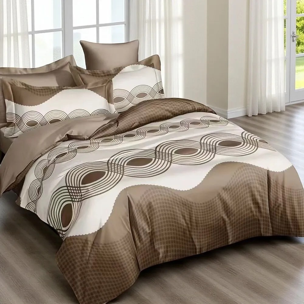 Pamut ágynemű Homa REZOR BROWN 7 részes 140X200 cm