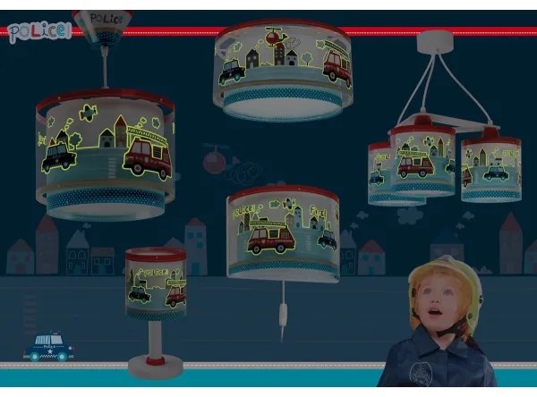 Dalber 60611N - LED gyereklámpa POLICE 1xG4/4W/230V színes