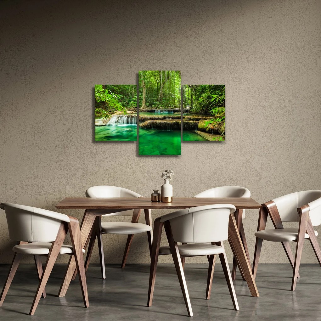 Kép - Erawan vízesés Kanchanaburiban, Thaiföldön (90x60 cm)