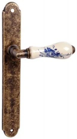 Samoha-Diána Pajzsos Fehér-Színes Virágos Porcelán Betétes Patinás Antik 78 mm WC
