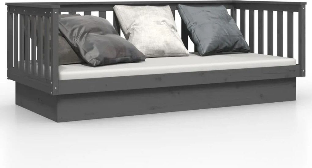 vidaXL szürke tömör fenyőfa kanapéágy 80 x 200 cm