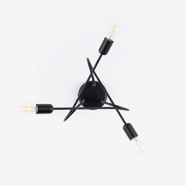 Sollux SL.1434 - Felületre szerelhető csillár  LOOP 3xE27/15W/230V fekete