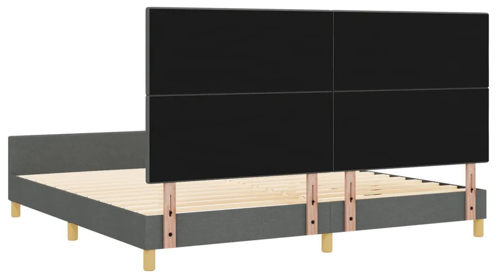 Ágykeret Sötétszürke 200x200 cm Szövet