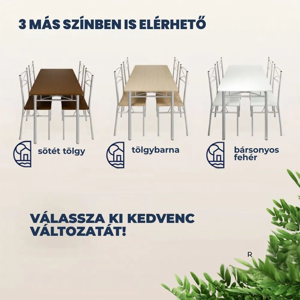 PAUL étkezőgarnitúra, 5 részes, természetes barna Casaria