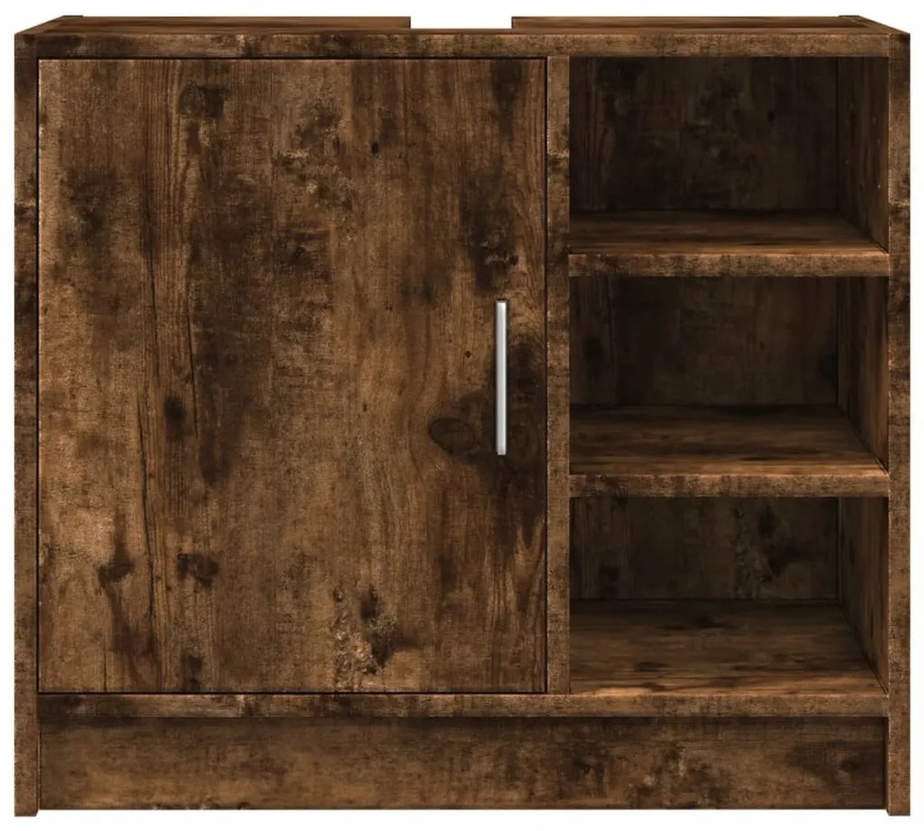 Füstös tölgy színű szerelt fa mosdószekrény 63 x 29 x 55 cm