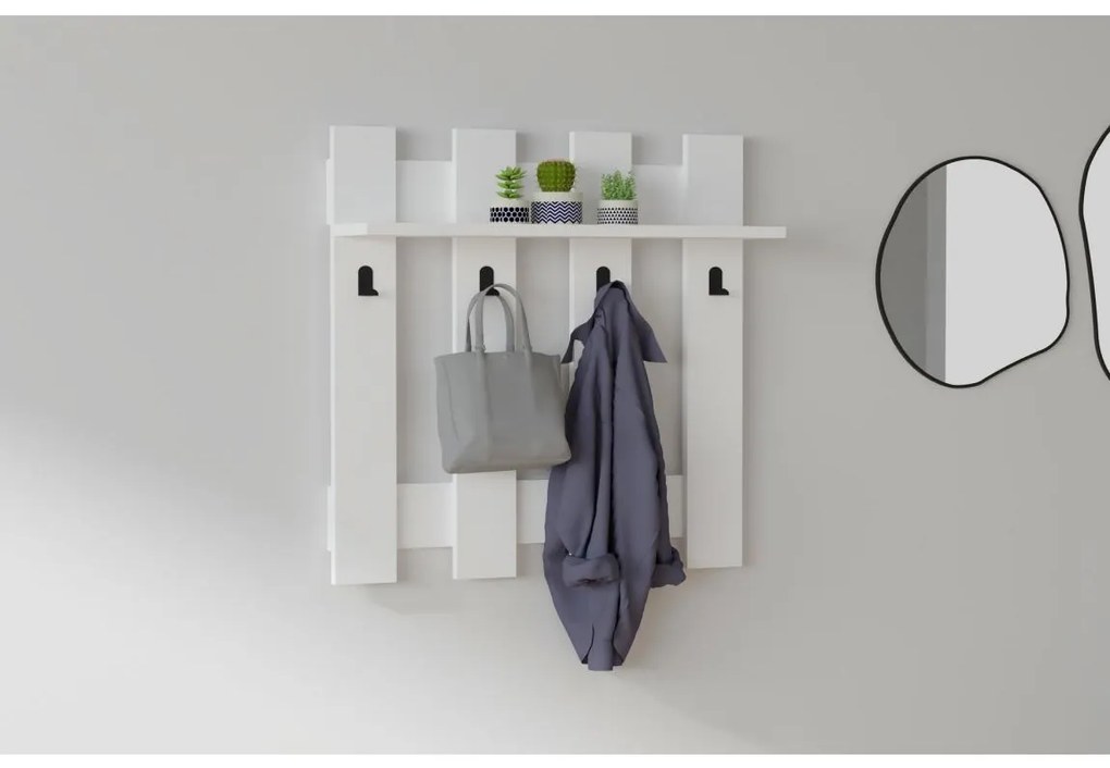 Fali akasztó CARINA 70x70 cm fehér