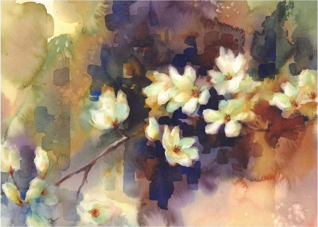 Kép - fehér magnólia, festmény (70x50 cm)