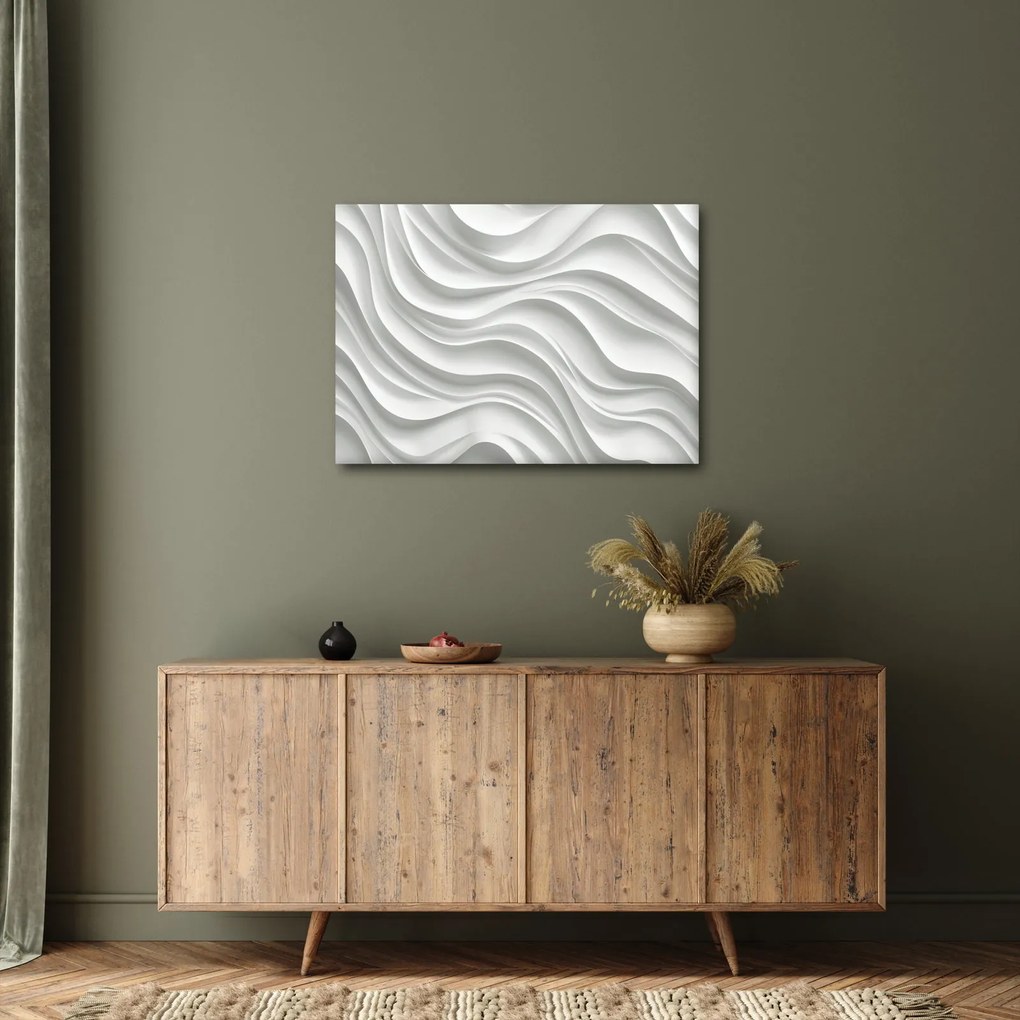 Kép - 3D fehér hullámok (70x50 cm)
