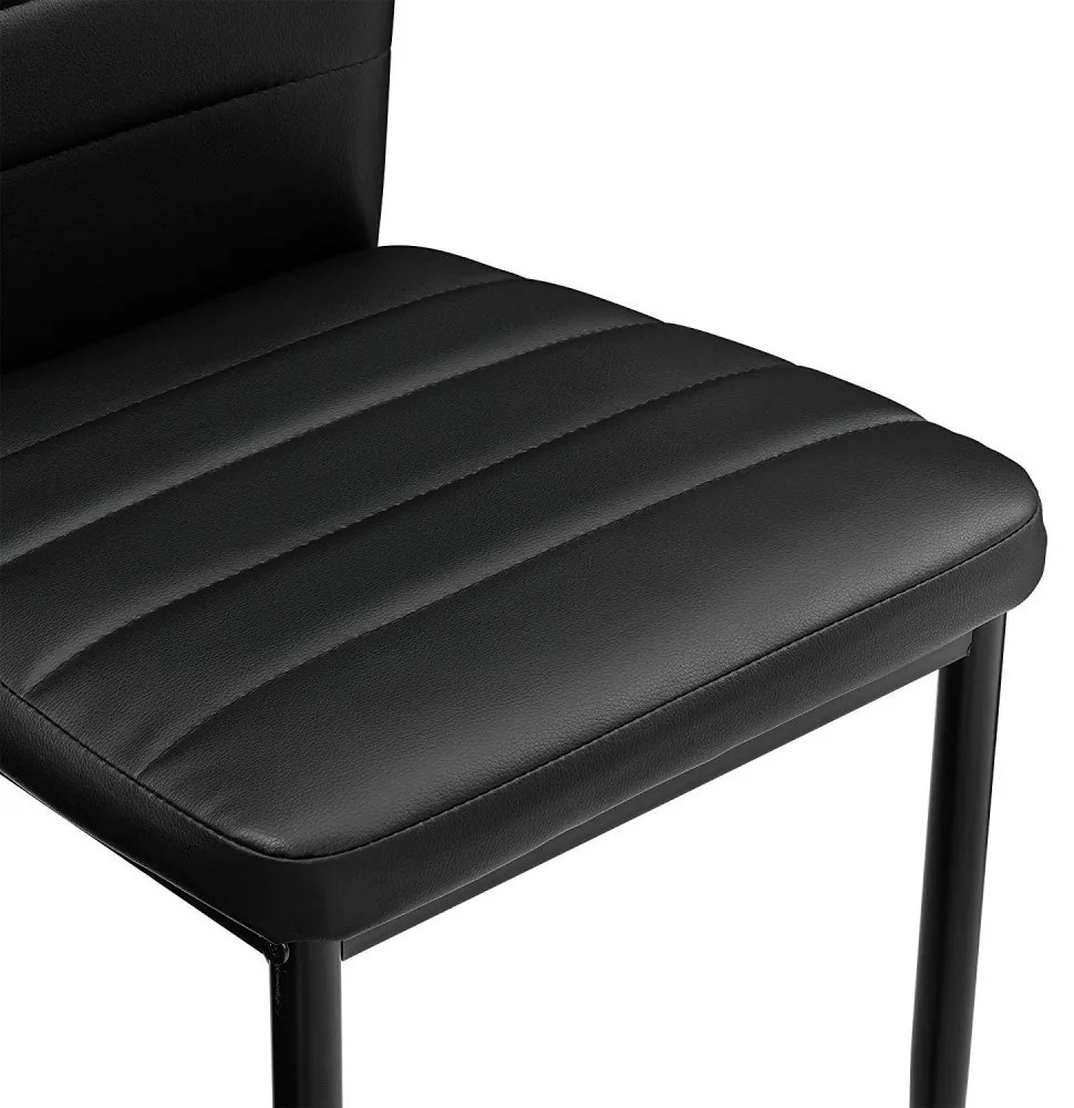 Maasix WGBS Magasfényű Fehér-Fekete 8 személyes étkezőszett Fekete Coleta székekkel N