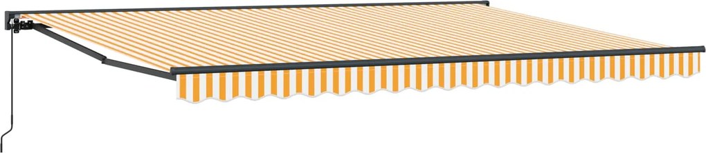 vidaXL Behúzható napellenző Sárga és Fehér 450 × 300 cm