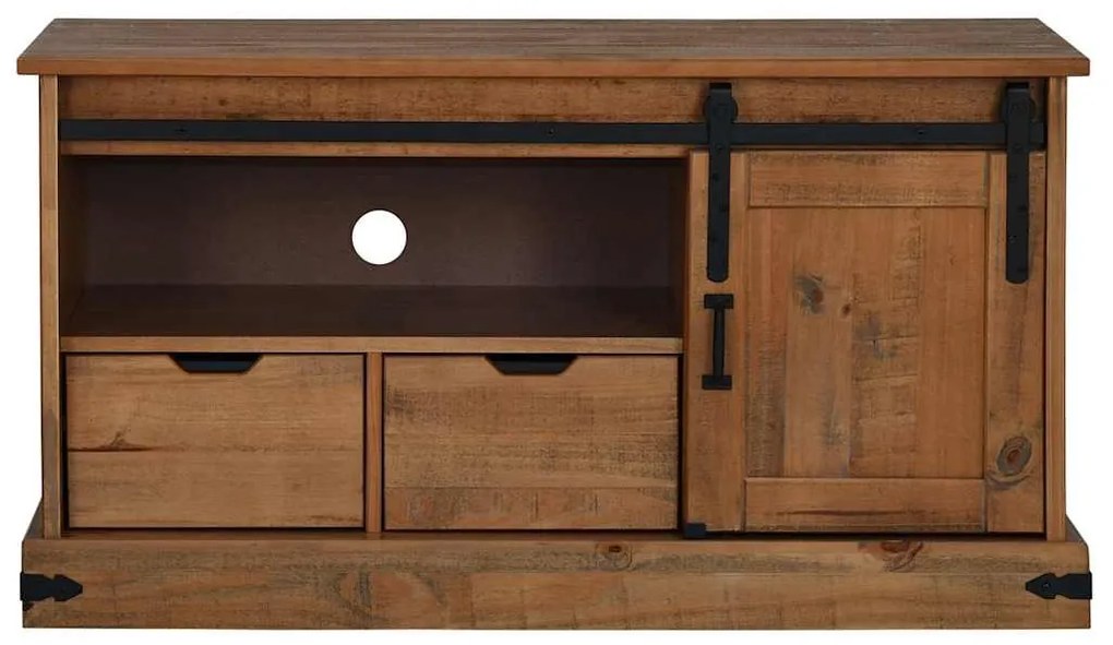 HALDEN tömör fa TV szekrény tolóajtóval 110x40x60 cm