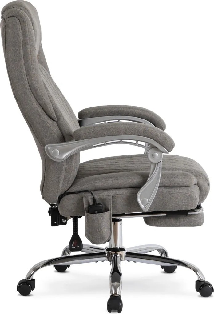 Forgószék masszírozó funkcióval, fűthető funkcióval, szürke színben, szövet kárpittal. GIORGIO