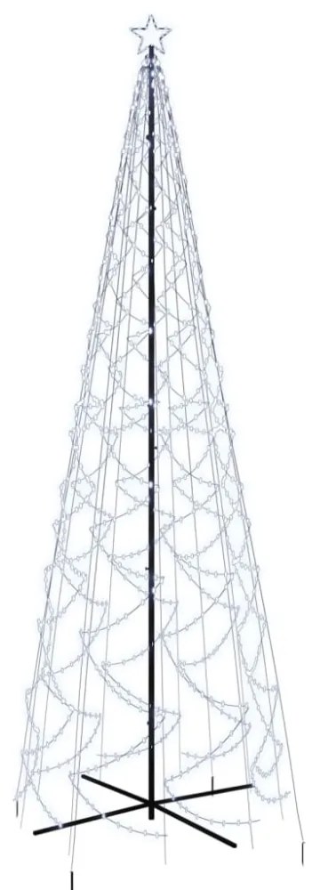 kúp alakú karácsonyfa 1400 hideg fehér LED-del 160 x 500 cm