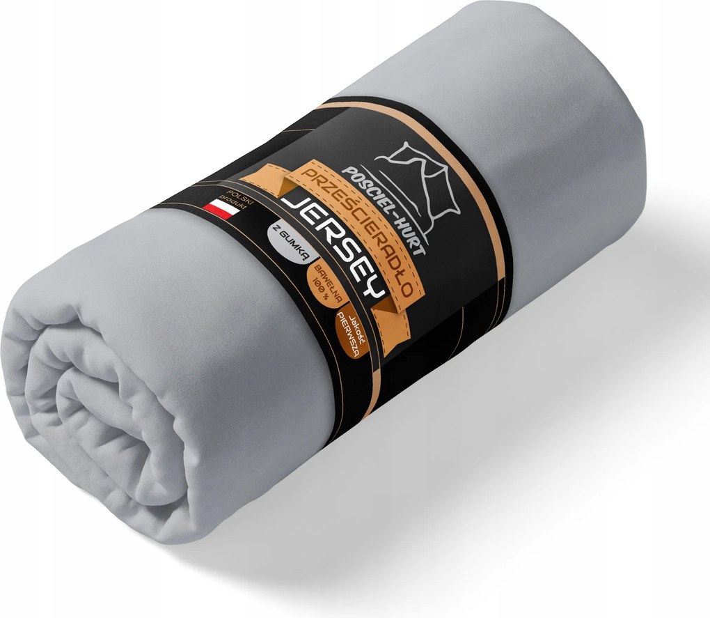 Lepedő 90x200 Vastag Lengyel Kötött Jersey sűrű szövésű 140g/m2 Acél