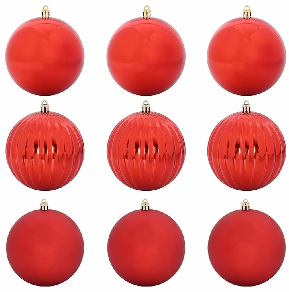 Karácsonyi Díszgömb Készlet 9 pcs Piros
