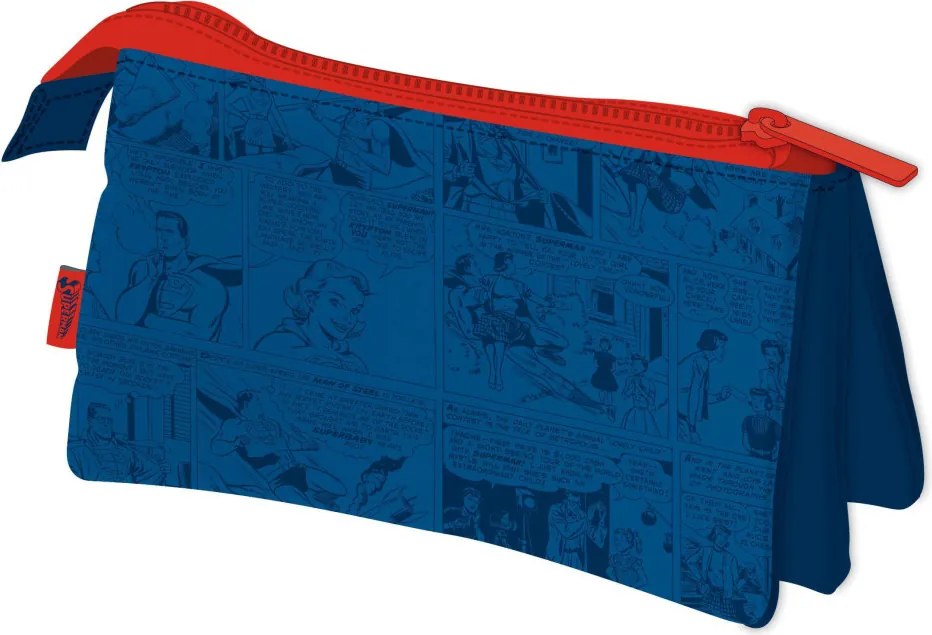 Superman Comic 3 rekeszes tolltartó 21 cm