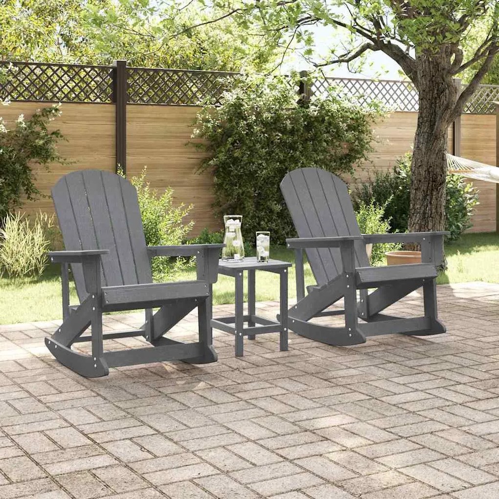 Adirondack hintás székek 2 pcs Világosszürke HDPE