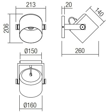 Redo 01-2399 - POOH fali spotlámpa 1xE27/42W/230V bükk