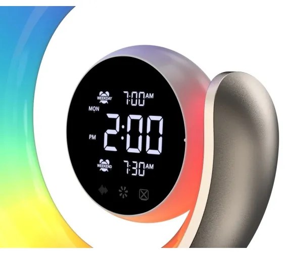 Immax 08981L - RGBW LED asztali lámpa ébresztővel, 20W, USB, dimmelhető