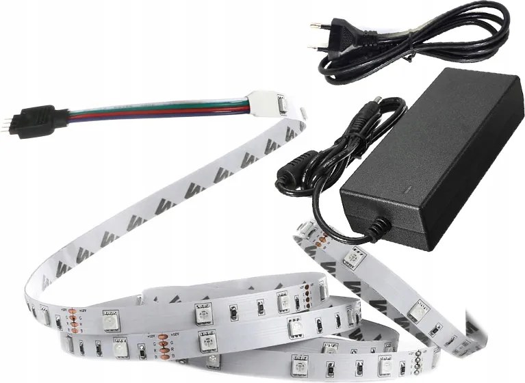 Szett 500cm 5m led szalag rgb 150 ip20 tápegység