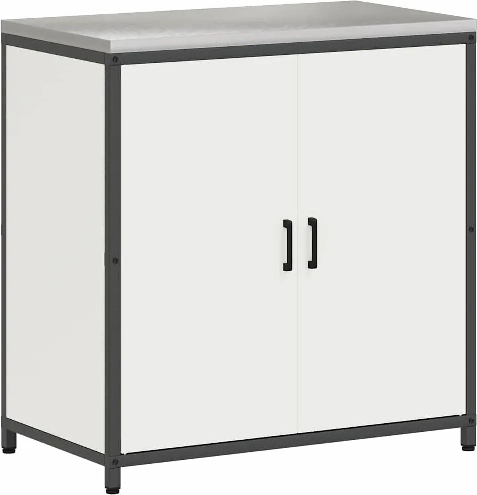 vidaXL Konyhai Tárolás polcokkal tárolóval Fehér 60 x 50 x 92 cm Acél