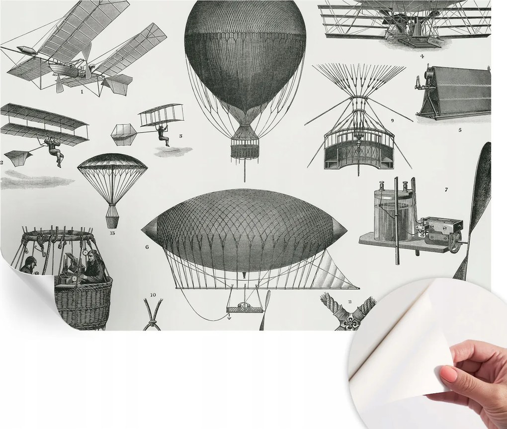 Öntapadós Mosható Fali Fotótapéta Repüléstörténet 104x70 cm