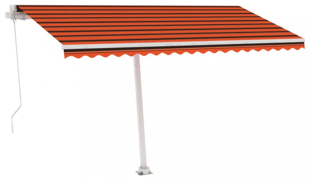 narancs-barna kézzel kihúzható póznás napellenző 400 x 300 cm