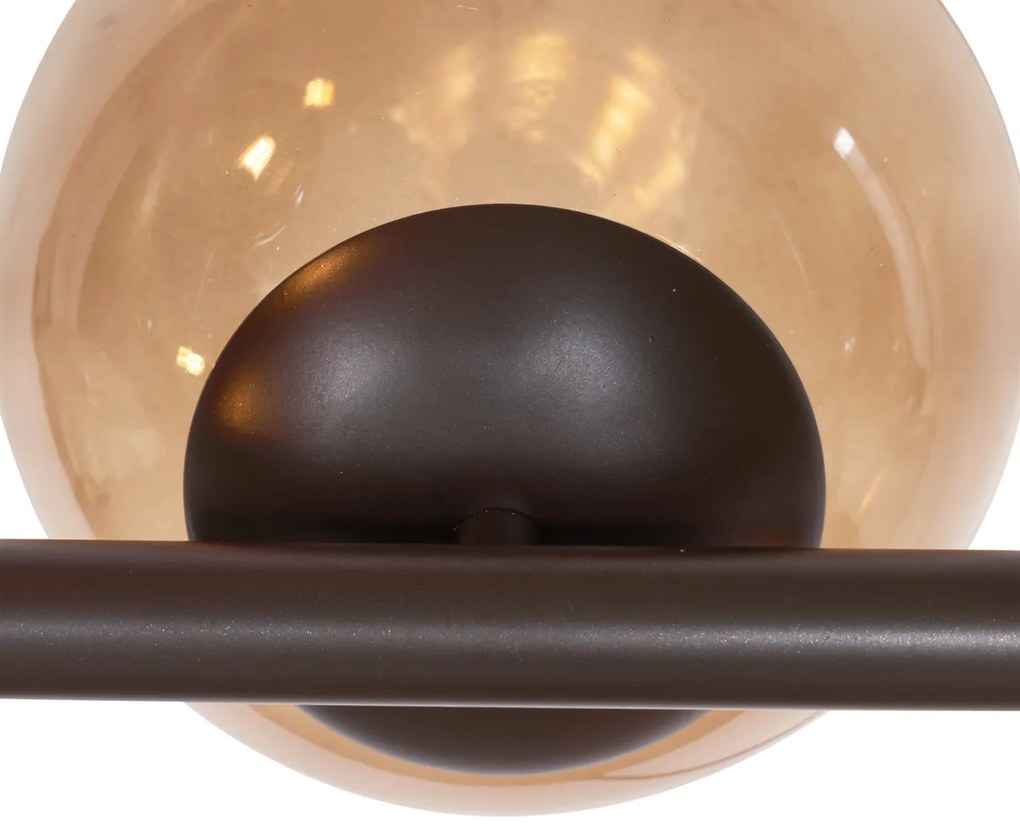 Hotel Chic Függőlámpa Sötét Bronz Bronz Üveggel Hatlámpás - Monaco