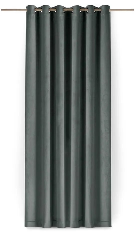 Sötétszürke bársony dimout (részleges sötétítő) függöny 200x300 cm Velto – Filumi