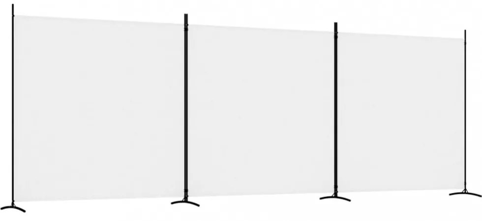 2 paneles fehér szövet térelválasztó 525x180 cm