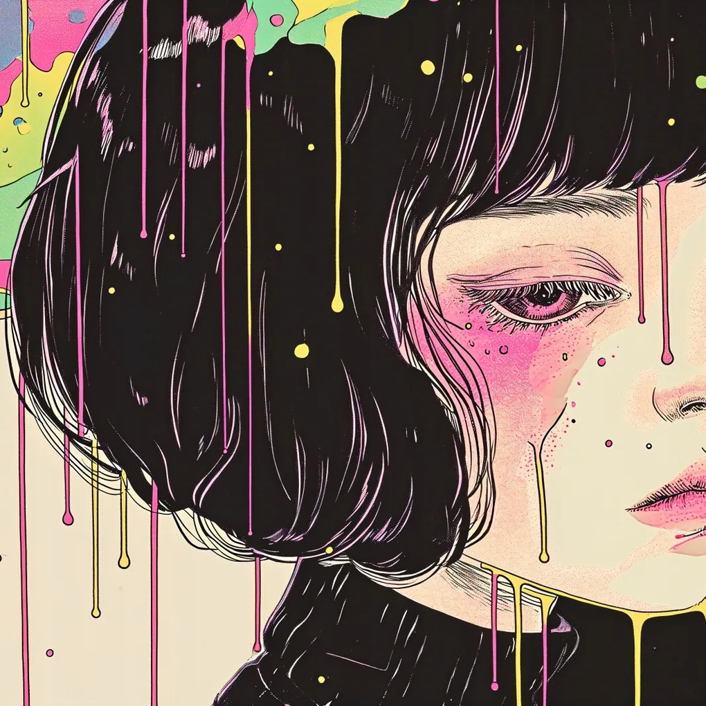 Poszter 70x70cm Színes csíkok