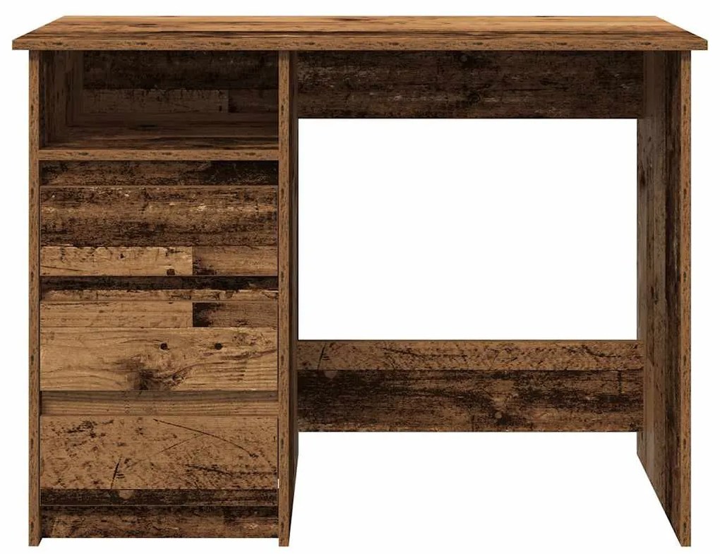 antik fa színű szerelt fa íróasztal 102x50x75 cm
