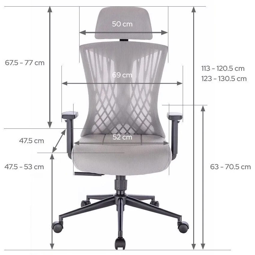 Ergomax ergonomikus irodai forgószék világos szürke