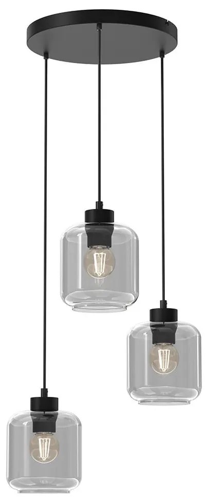 Csillár zsinóron SOMBRA 3xE27/60W/230V szürke