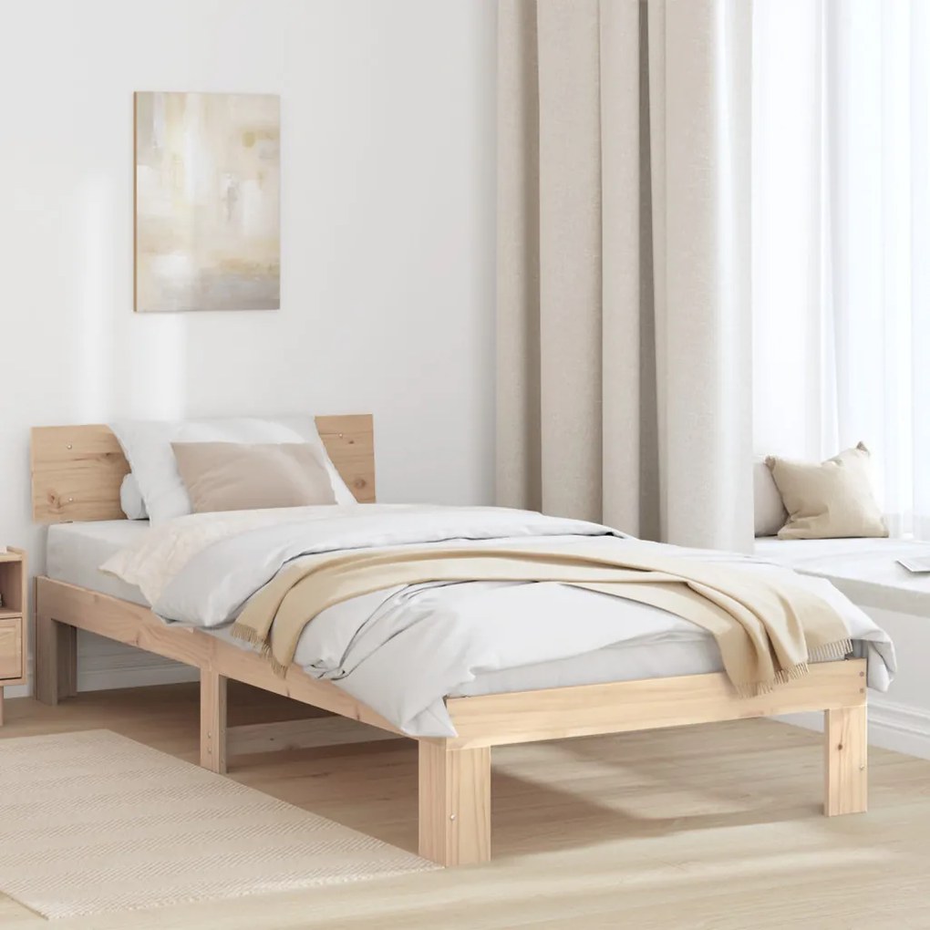 Ágykeret fejtámlával 80x200 cm Tömör fenyőfából