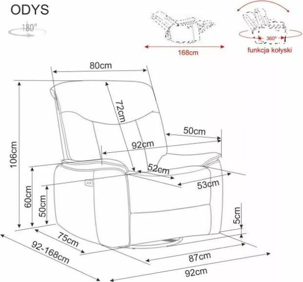 Odys Raven forgatható relax fotel szürke
