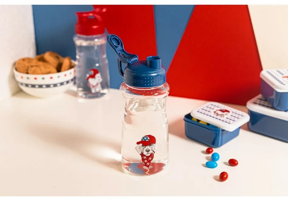Altom Műanyag palack szívószállal Labrador, 500ml, kék