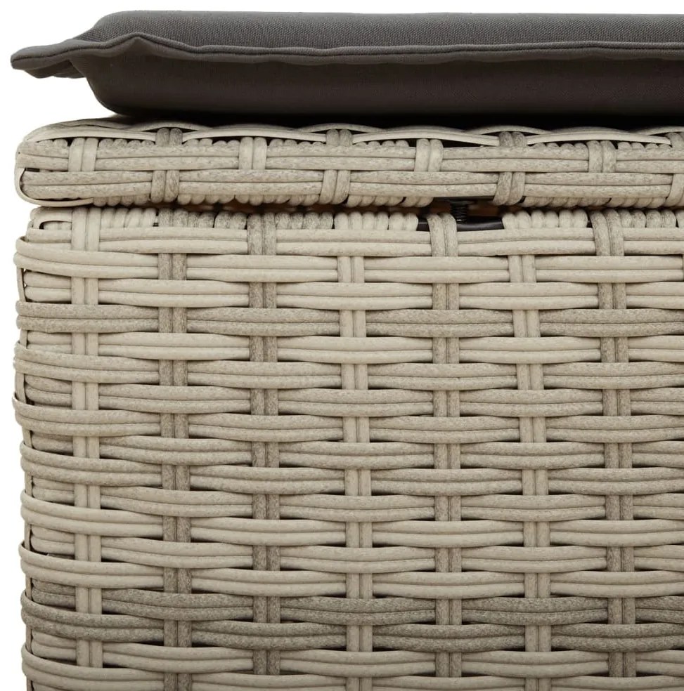 Világosszürke polyrattan kerti szék párnával 55 x 55 x 37 cm